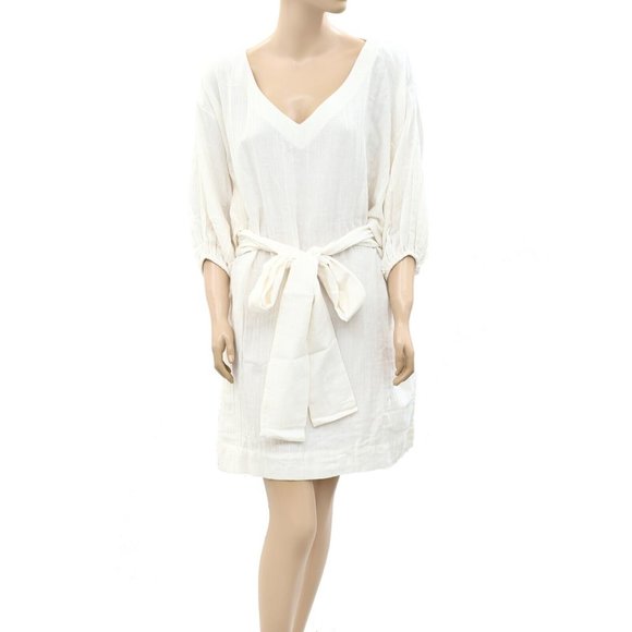 Rhode Resort Arya Dolman Sleeves Mini Dress Cotton Ivory Elegant M - Picture 1 of 4
